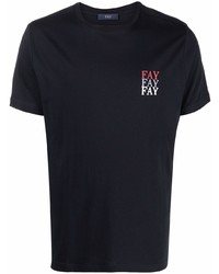 T-shirt girocollo blu scuro di Fay