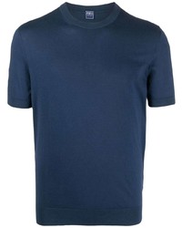 T-shirt girocollo blu scuro di Fedeli
