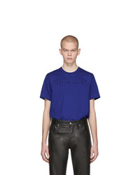 T-shirt girocollo blu scuro di Helmut Lang