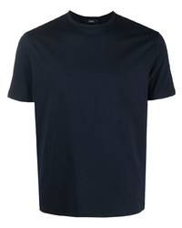 T-shirt girocollo blu scuro di Herno