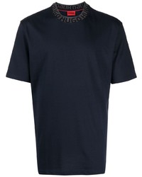 T-shirt girocollo blu scuro di Hugo
