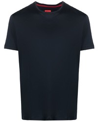 T-shirt girocollo blu scuro di Isaia