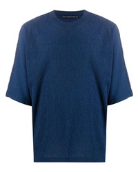 T-shirt girocollo blu scuro di Issey Miyake Men