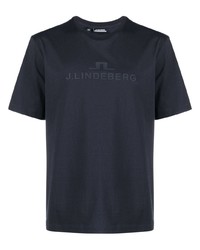 T-shirt girocollo blu scuro di J. Lindeberg