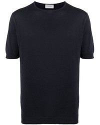T-shirt girocollo blu scuro di John Smedley