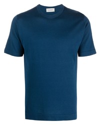 T-shirt girocollo blu scuro di John Smedley