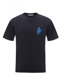 T-shirt girocollo blu scuro di JW Anderson