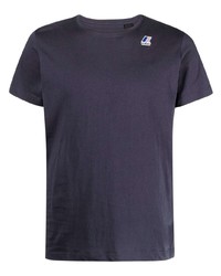 T-shirt girocollo blu scuro di Kway