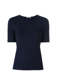 T-shirt girocollo blu scuro di Le Tricot Perugia