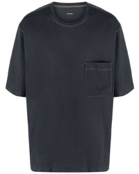 T-shirt girocollo blu scuro di Lemaire