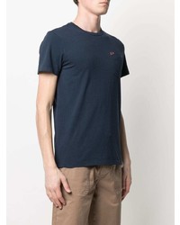 T-shirt girocollo blu scuro di Sun 68