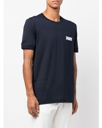 T-shirt girocollo blu scuro di Kiton