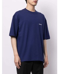T-shirt girocollo blu scuro di Balenciaga
