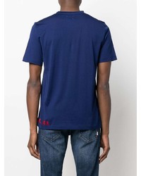 T-shirt girocollo blu scuro di Kiton