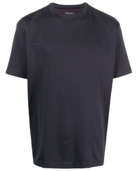 T-shirt girocollo blu scuro di Loro Piana