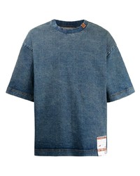 T-shirt girocollo blu scuro di Maison Mihara Yasuhiro