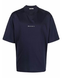 T-shirt girocollo blu scuro di Marni
