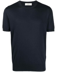 T-shirt girocollo blu scuro di Mauro Ottaviani