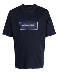 T-shirt girocollo blu scuro di Michael Kors
