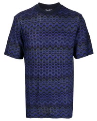 T-shirt girocollo blu scuro di Missoni