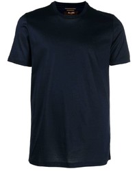 T-shirt girocollo blu scuro di Moorer