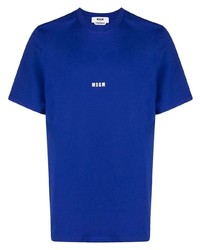 T-shirt girocollo blu scuro di MSGM
