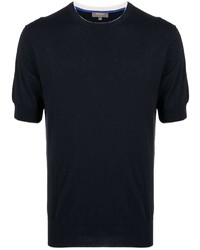 T-shirt girocollo blu scuro di N.Peal