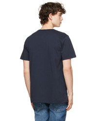 T-shirt girocollo blu scuro di MAISON KITSUNÉ