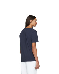 T-shirt girocollo blu scuro di Maison Margiela