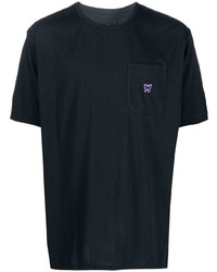 T-shirt girocollo blu scuro di Needles