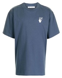T-shirt girocollo blu scuro di Off-White