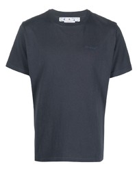 T-shirt girocollo blu scuro di Off-White