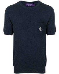 T-shirt girocollo blu scuro di Ralph Lauren Purple Label
