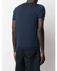 T-shirt girocollo blu scuro di Roberto Collina