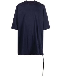 T-shirt girocollo blu scuro di Rick Owens DRKSHDW