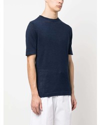 T-shirt girocollo blu scuro di Borrelli
