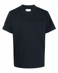T-shirt girocollo blu scuro di Sacai