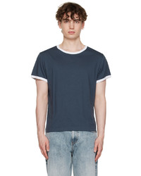 T-shirt girocollo blu scuro di Second/Layer