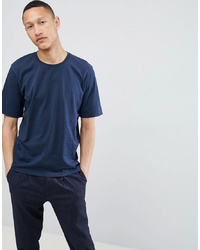T-shirt girocollo blu scuro di Selected Homme