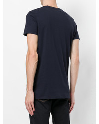 T-shirt girocollo blu scuro di Tomas Maier