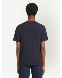 T-shirt girocollo blu scuro di Zegna