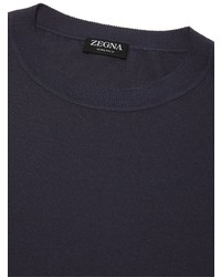 T-shirt girocollo blu scuro di Zegna