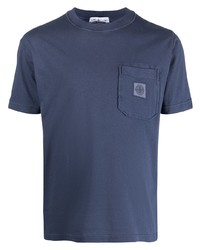 T-shirt girocollo blu scuro di Stone Island