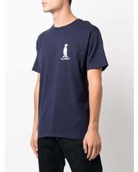 T-shirt girocollo blu scuro di Stussy