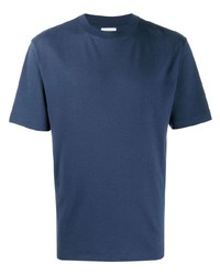 T-shirt girocollo blu scuro di Sunspel