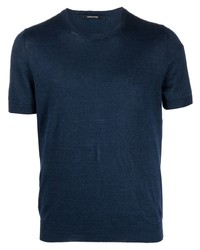 T-shirt girocollo blu scuro di Tagliatore