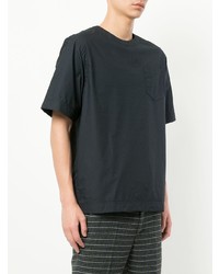 T-shirt girocollo blu scuro di Sacai