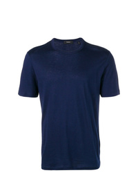 T-shirt girocollo blu scuro di Theory