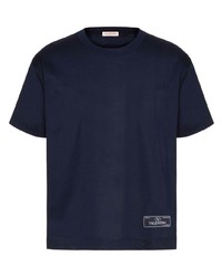 T-shirt girocollo blu scuro di Valentino Garavani