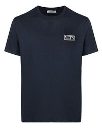 T-shirt girocollo blu scuro di Valentino